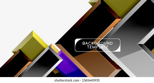 Glossy modern geometric background, abstract arrows composition. Vector