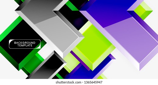 Fondo geométrico moderno brillante, composición de flechas abstractas. Vector
