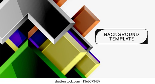 Fondo geométrico moderno brillante, composición de flechas abstractas. Vector