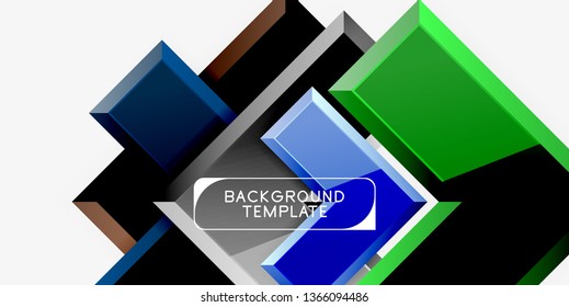 Fondo geométrico moderno brillante, composición de flechas abstractas. Vector
