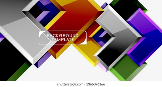 Fondo geométrico moderno brillante, composición de flechas abstractas. Vector