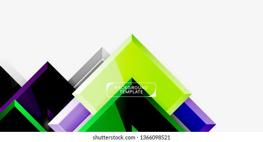 Fondo geométrico moderno brillante, composición de flechas abstractas. Vector