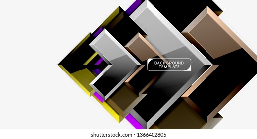 Glossy modern geometric background, abstract arrows composition. Vector