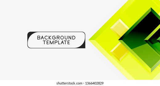 Glossy modern geometric background, abstract arrows composition. Vector