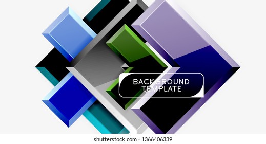 Glossy modern geometric background, abstract arrows composition. Vector