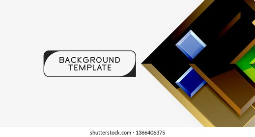 Glossy modern geometric background, abstract arrows composition. Vector