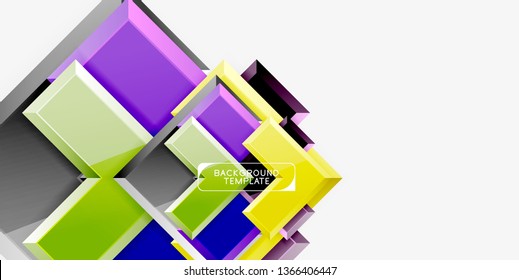 Glossy modern geometric background, abstract arrows composition. Vector