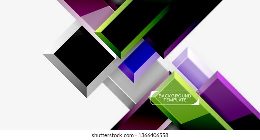Fondo geométrico moderno brillante, composición de flechas abstractas. Vector
