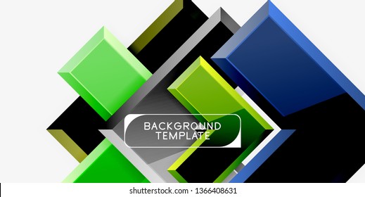 Glossy modern geometric background, abstract arrows composition. Vector