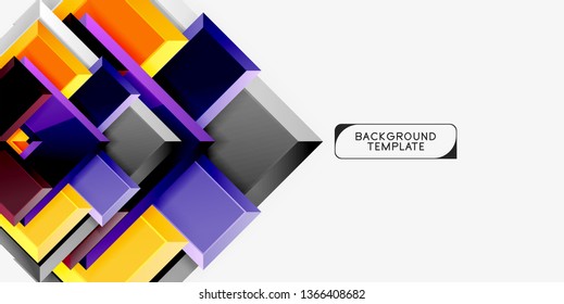 Glossy modern geometric background, abstract arrows composition. Vector