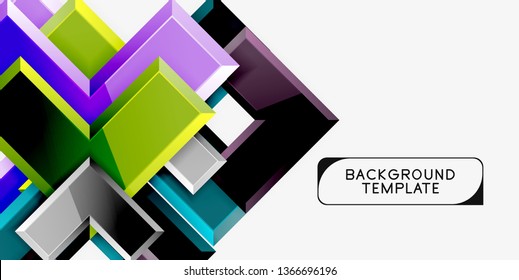 Glossy modern geometric background, abstract arrows composition. Vector