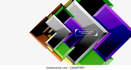 Fondo geométrico moderno brillante, composición de flechas abstractas. Vector