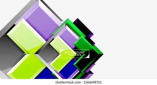 Glossy modern geometric background, abstract arrows composition. Vector