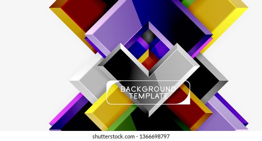 Fondo geométrico moderno brillante, composición de flechas abstractas. Vector