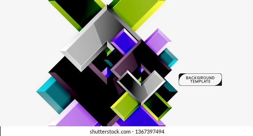 Glossy modern geometric background, abstract arrows composition. Vector