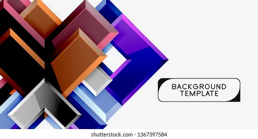 Fundo geométrico moderno brilhante, composição de setas abstratas. Vetor