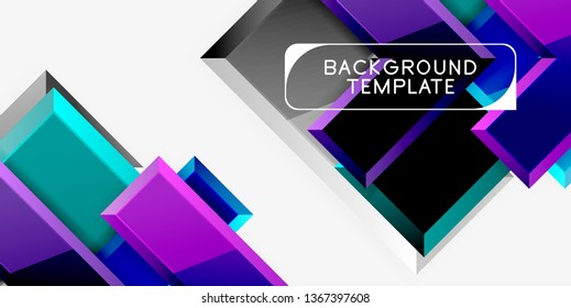 Glossy modern geometric background, abstract arrows composition. Vector