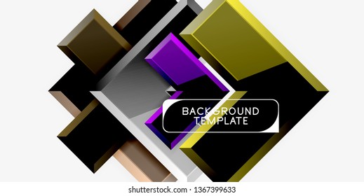 Glossy modern geometric background, abstract arrows composition. Vector