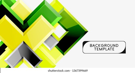 Fondo geométrico moderno brillante, composición de flechas abstractas. Vector