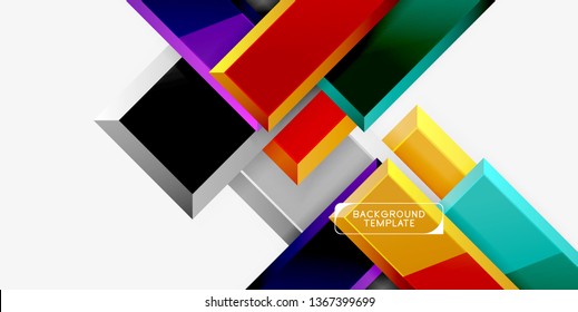 Glossy modern geometric background, abstract arrows composition. Vector