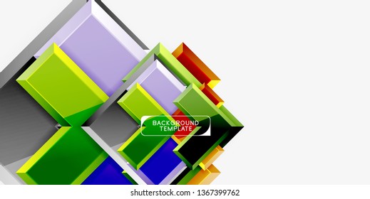Glossy modern geometric background, abstract arrows composition. Vector
