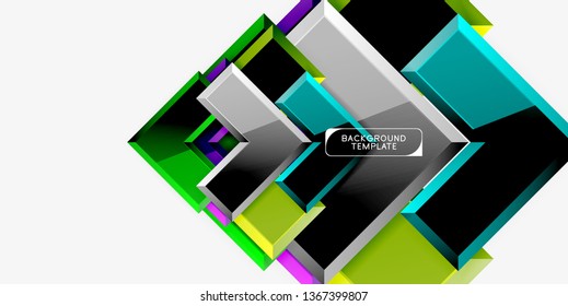 Glossy modern geometric background, abstract arrows composition. Vector