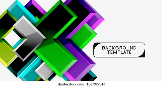 Glossy modern geometric background, abstract arrows composition. Vector