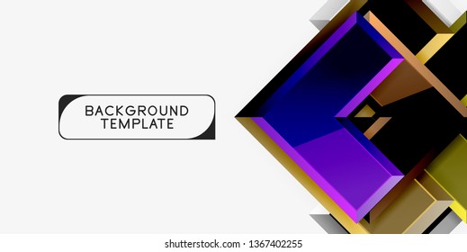 Fondo geométrico moderno brillante, composición de flechas abstractas. Vector