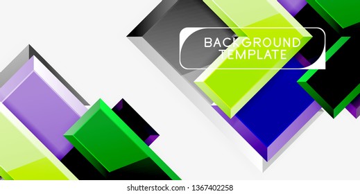 Fondo geométrico moderno brillante, composición de flechas abstractas. Vector
