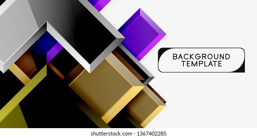 Glossy modern geometric background, abstract arrows composition. Vector