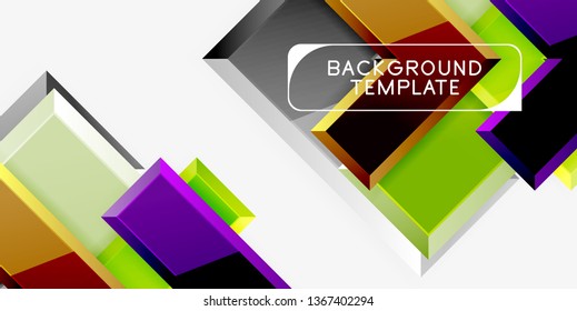 Glossy modern geometric background, abstract arrows composition. Vector