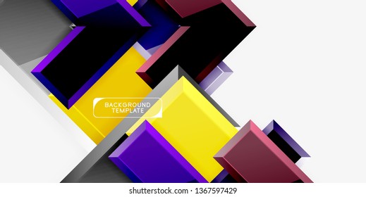 Glossy modern geometric background, abstract arrows composition. Vector