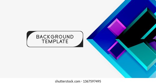 Glossy modern geometric background, abstract arrows composition. Vector