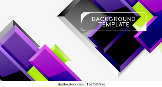 Glossy modern geometric background, abstract arrows composition. Vector