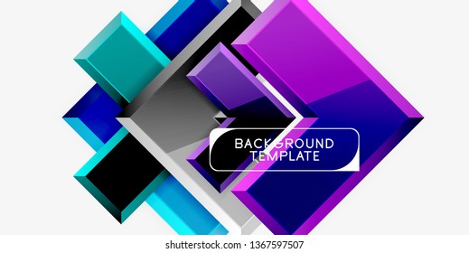 Fondo geométrico moderno brillante, composición de flechas abstractas. Vector