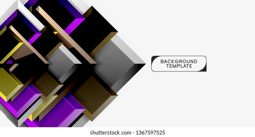 Glossy modern geometric background, abstract arrows composition. Vector