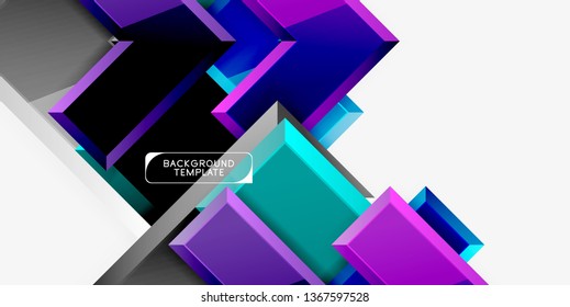 Glossy modern geometric background, abstract arrows composition. Vector