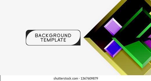 Glossy modern geometric background, abstract arrows composition. Vector