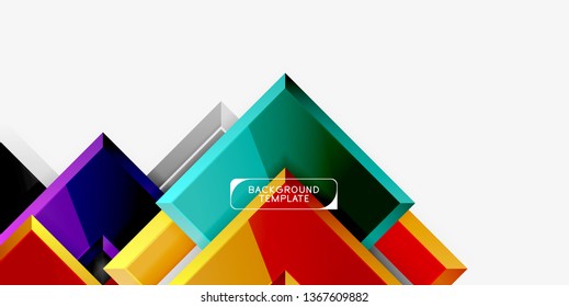 Glossy modern geometric background, abstract arrows composition. Vector