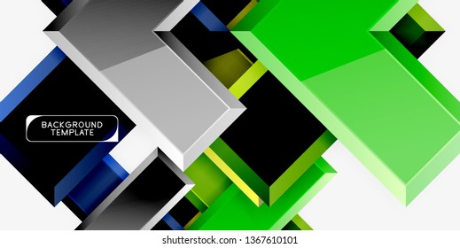 Fondo geométrico moderno brillante, composición de flechas abstractas. Vector