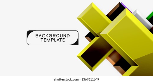 Glossy modern geometric background, abstract arrows composition. Vector