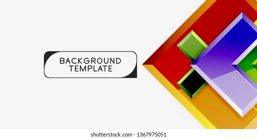 Glossy modern geometric background, abstract arrows composition. Vector
