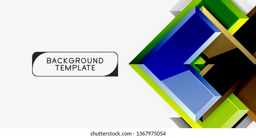 Glossy modern geometric background, abstract arrows composition. Vector