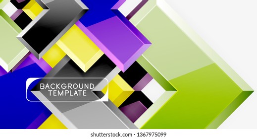 Glossy modern geometric background, abstract arrows composition. Vector