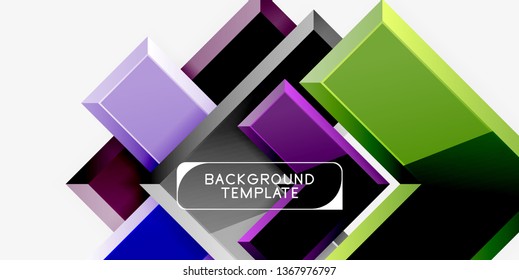 Fondo geométrico moderno brillante, composición de flechas abstractas. Vector