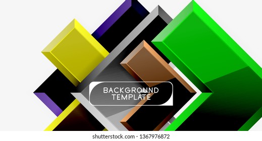 Glossy modern geometric background, abstract arrows composition. Vector