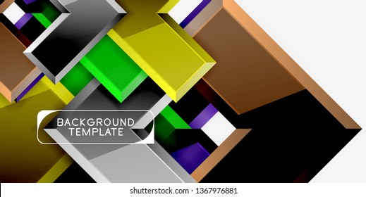 Glossy modern geometric background, abstract arrows composition. Vector