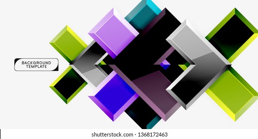 Glossy modern geometric background, abstract arrows composition. Vector