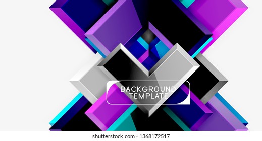 Fondo geométrico moderno brillante, composición de flechas abstractas. Vector