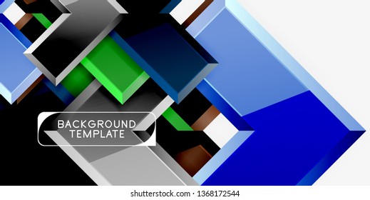 Glossy modern geometric background, abstract arrows composition. Vector